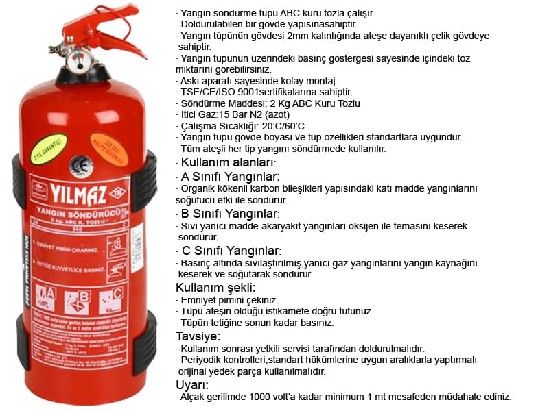 Erzurum 2 KG Yangın Söndürme Cihazı
